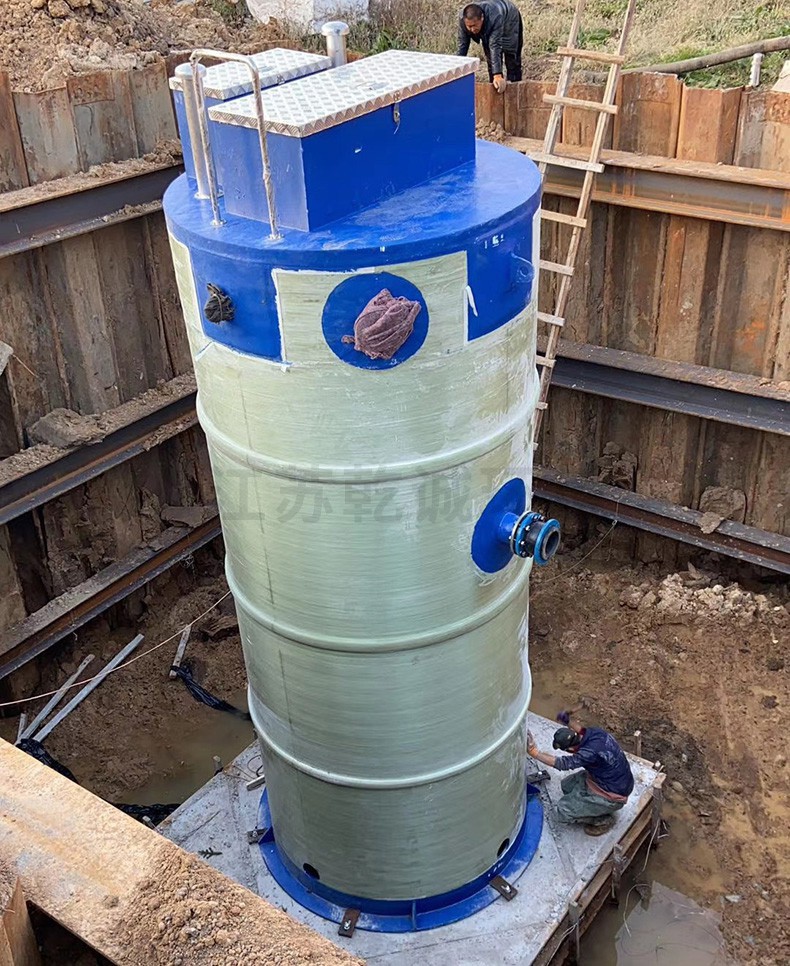 江蘇乾誠冷水江智能一體化泵站項(xiàng)目安裝現(xiàn)場(chǎng)